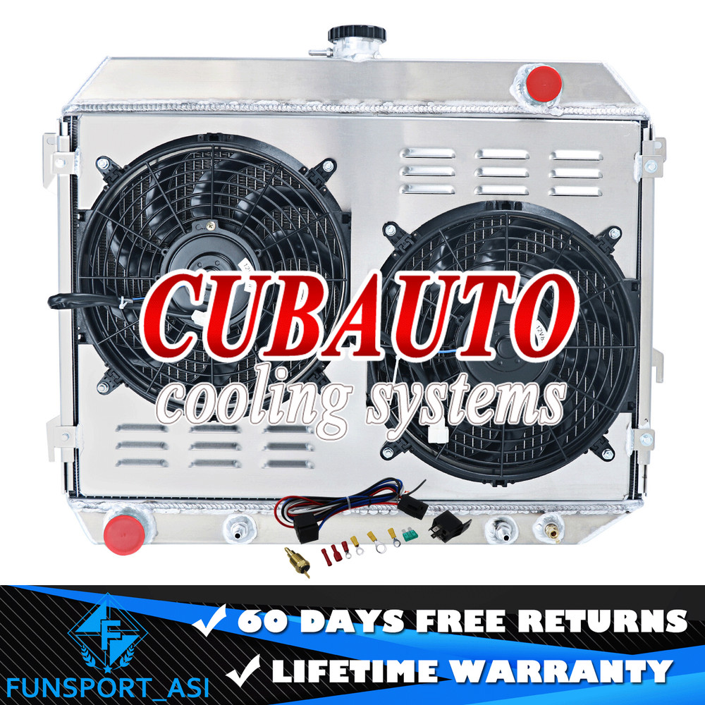 4-Row Radiator+Shroud Fan Fit 1968-1974 Dodge Plymouth Mopar Cars 5.6L/6.6L/7.2L