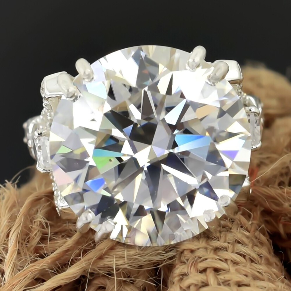 18.85 Ct Certified White Diamond Solitaire Ring Glamorous Bridal Jewelry