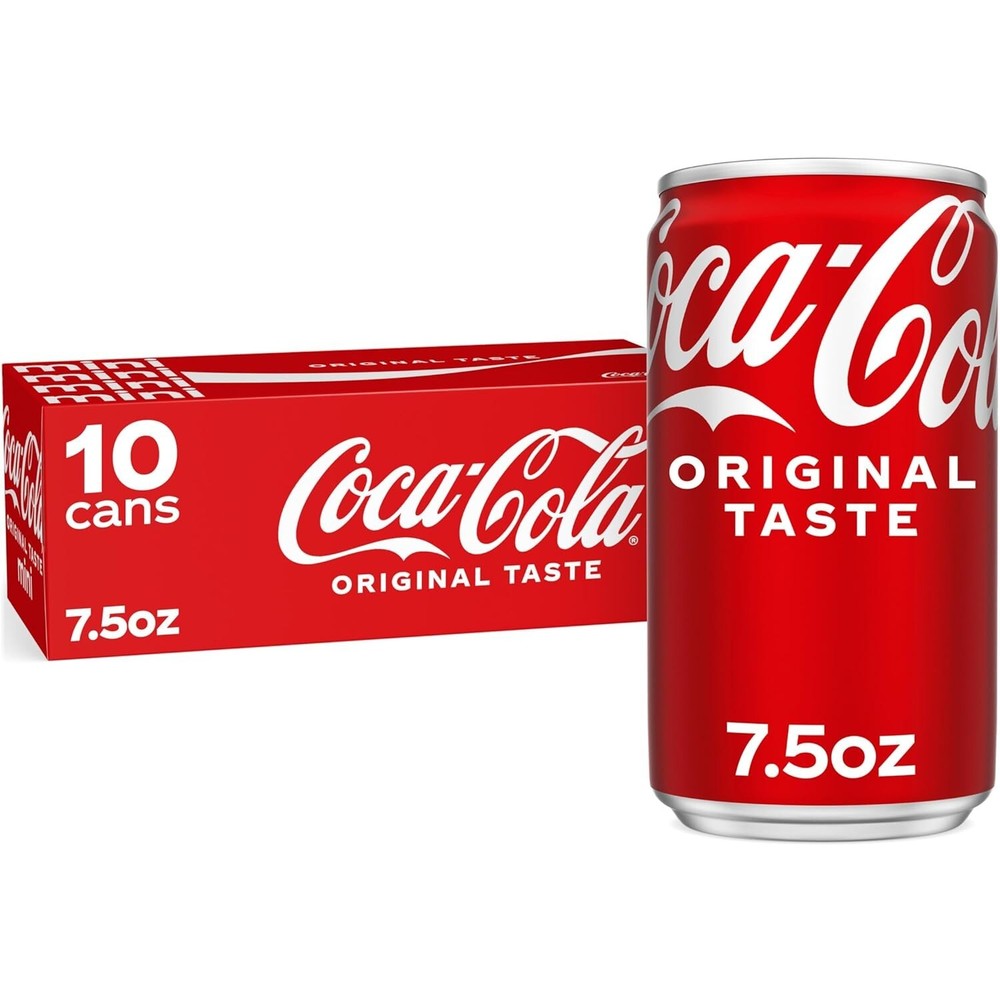 Coke Mini Can 7.5oz 10-Pack Refreshing Soda
