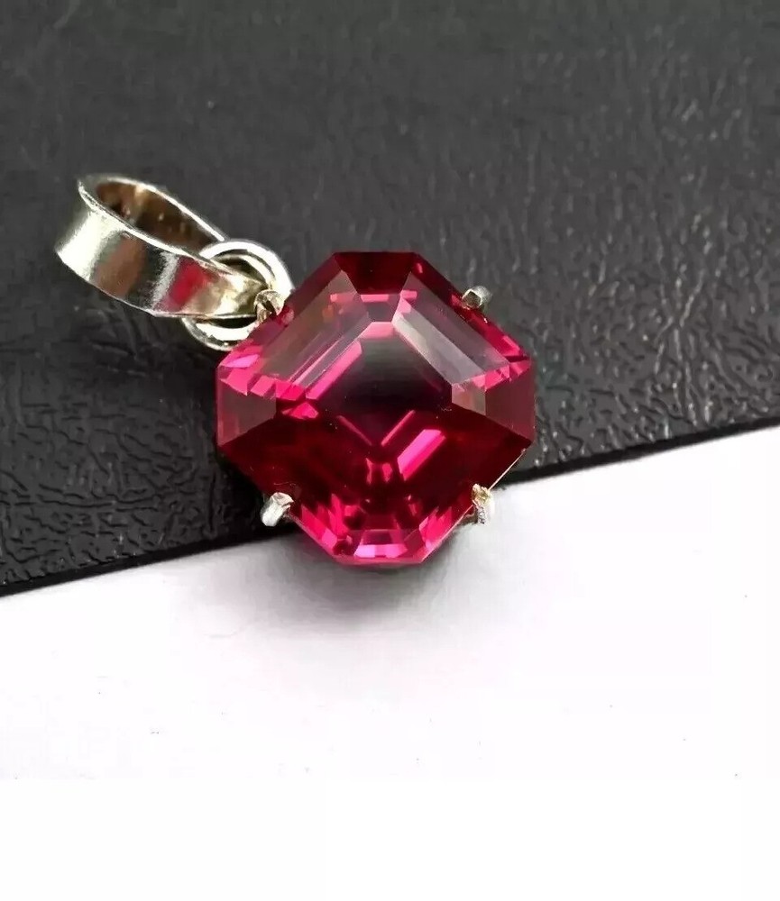 30.5 CT Certified Natural Red Ruby Loose Gemstone in 925 Silver Pendant