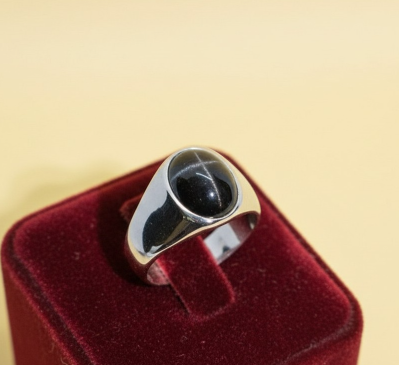 Black Sapphire Star Ring Black Star Ring in 925 Sterling Silver Ring