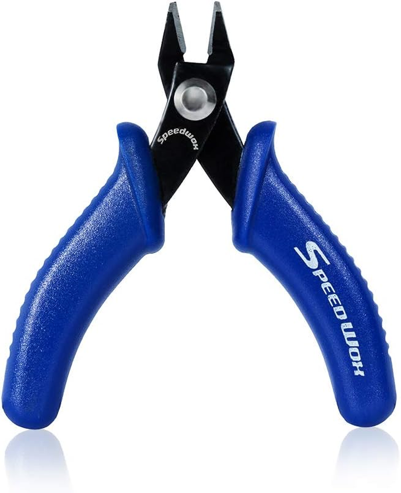 SPEEDWOX 3 Inches Flush Cut Wire Cutters Small Flush Cutter Pliers Diagonal Side