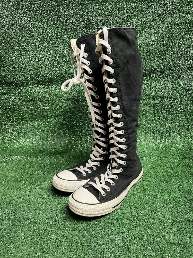 CONVERSE CHUCK TAYLOR Knee High Shoes Women's SIZE 7 Black Lace Up 1V708
