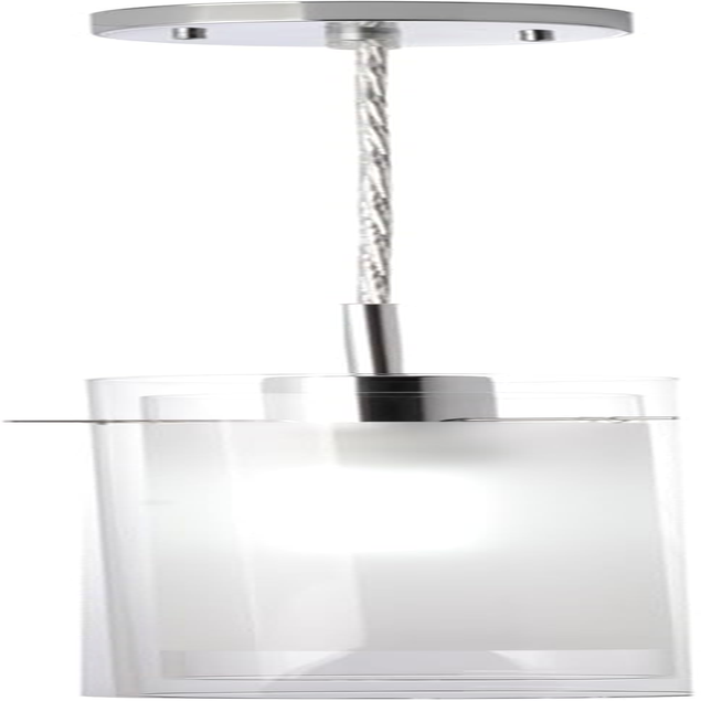 64023 1-Light Pendant, Polished Chrome Finish, Clear Glass Shade with Frosted Gl