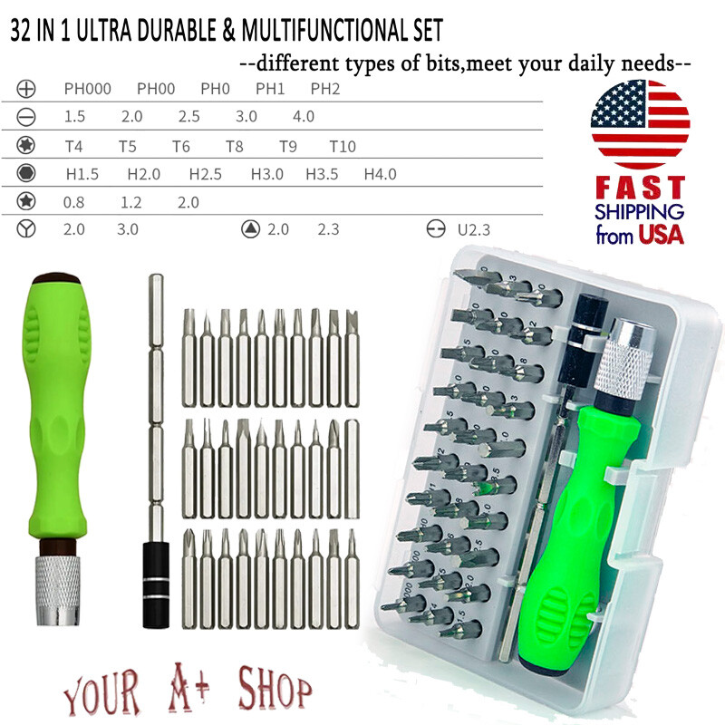 Mini 32-in-1 Precision Screwdriver Set with Magnetic TORX Bits for Small Repairs