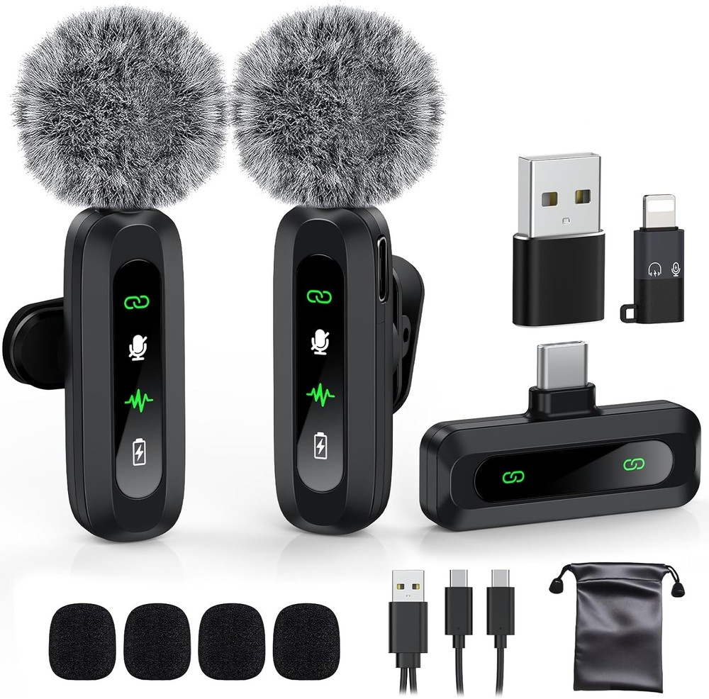 Wireless USB-C Lavalier Mini Mic for Smartphones and Laptops
