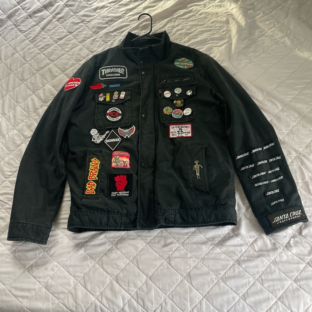 Levi's Trucker Jacket Custom Jacket With Pins And Patches