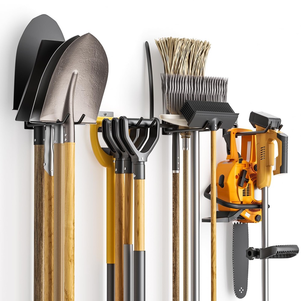 Wall Mount Garage Tool Organizer Storage Hook for Yard Shed, Garden Tool Hold...