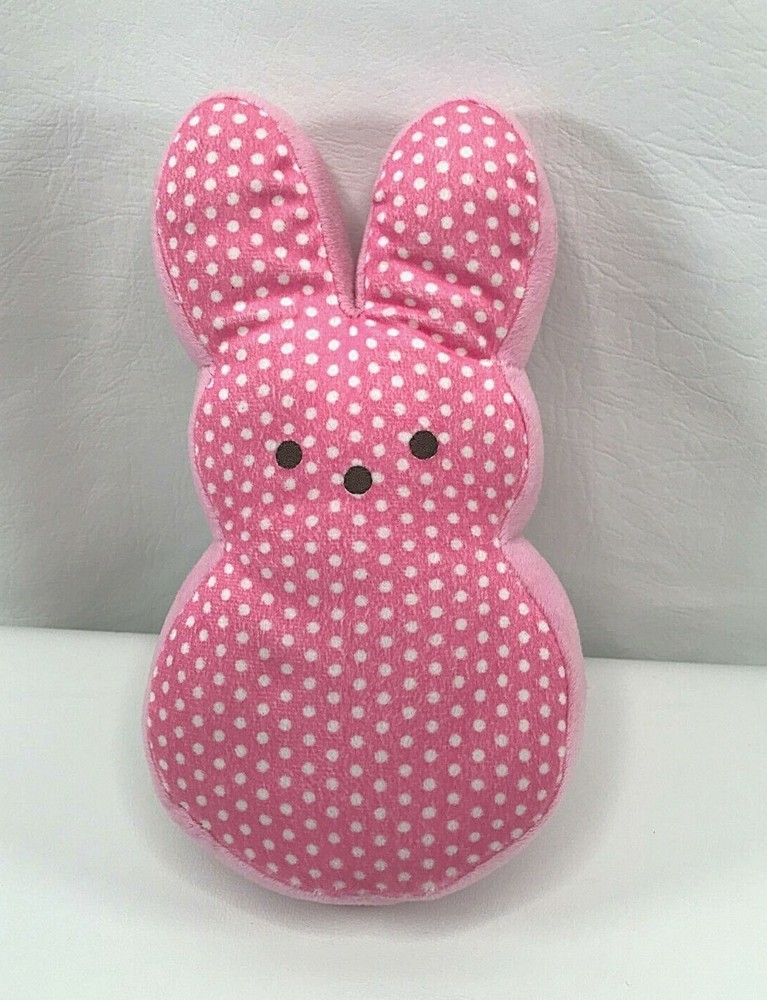 Peeps Pink White PolkaDot Bunny Rabbit Stuffed Animal Plush Easter 9