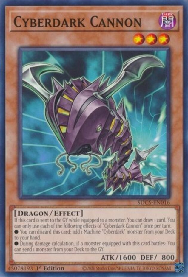 Cyberdark Cannon SDCS-EN016 Common 1st Edition Near Mint Yugioh Card