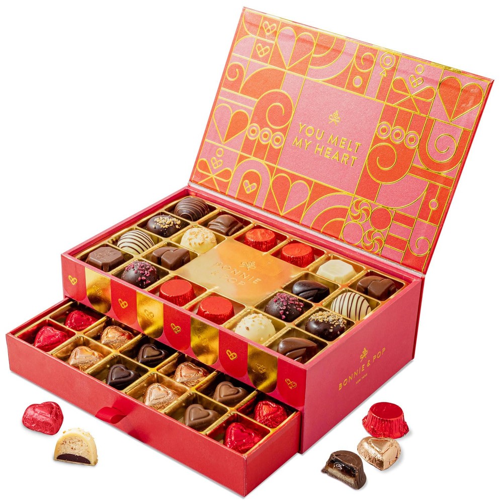 Valentines Chocolate Gift Basket, Candy Food Gifts, Gourmet Snack Box, Holida...