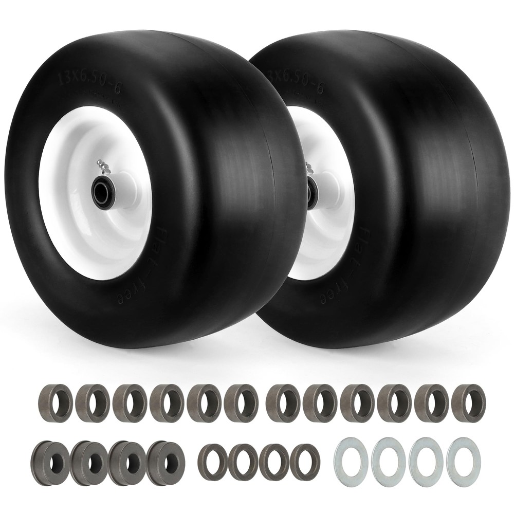 13x6.50-6 Flat Free Tire and Wheel - for Zero Turn Lawn Mowers - Universal 13...