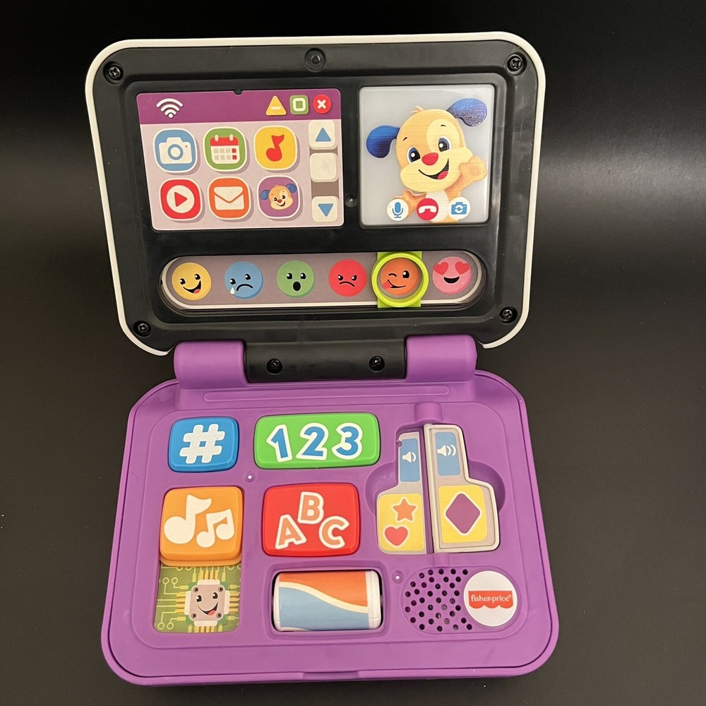 fisher price Laugh & Learn Baby Talk Click & Learn Laptop Tested Works Watch Vid