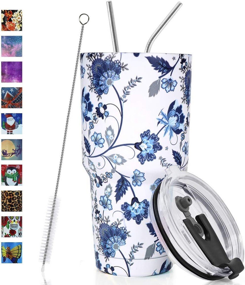 30Oz Tumbler Double Wall Stainless Steel Vacuum Insulated Travel Mug with Splash