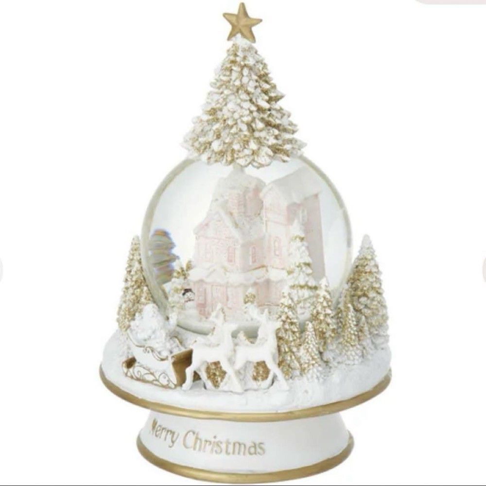 Frosted Snow Globe with Enchanted Tree Village