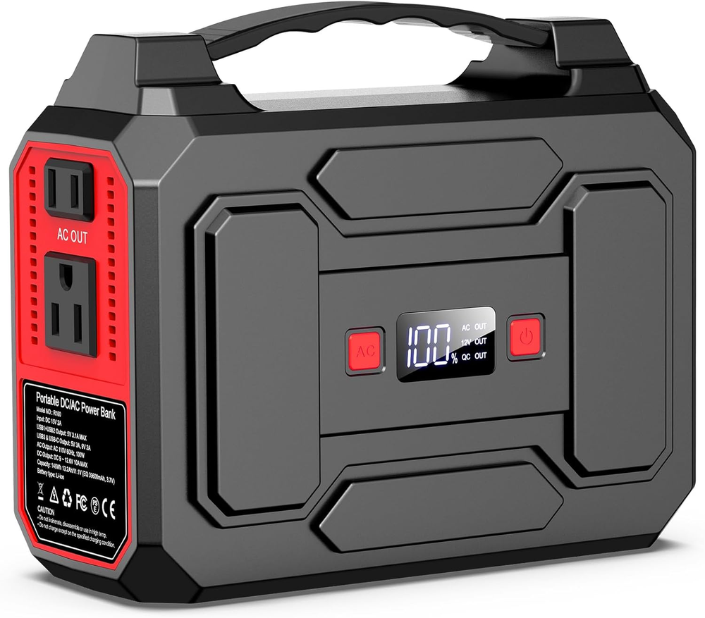 146Wh Portable Power Station Bank 200W Peak(100W Rated) Solar Powered Power Bank