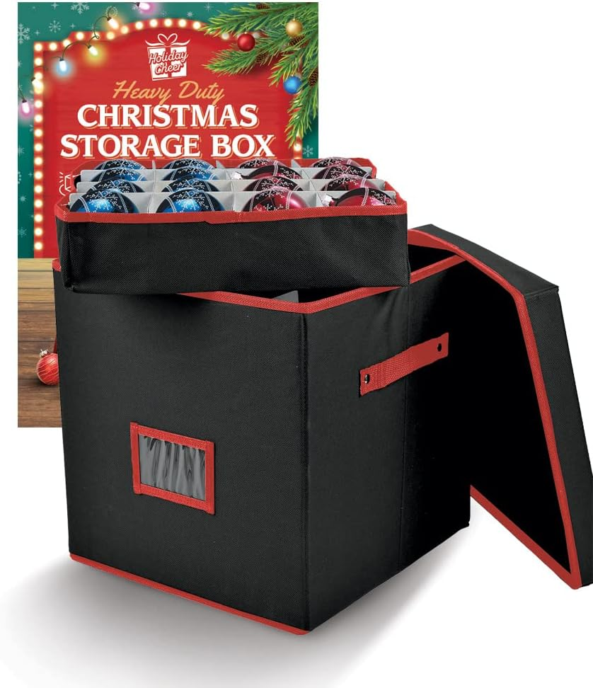 Premium Christmas Ornament Storage Box with 4 Trays – Organize & Protect Holiday Decor