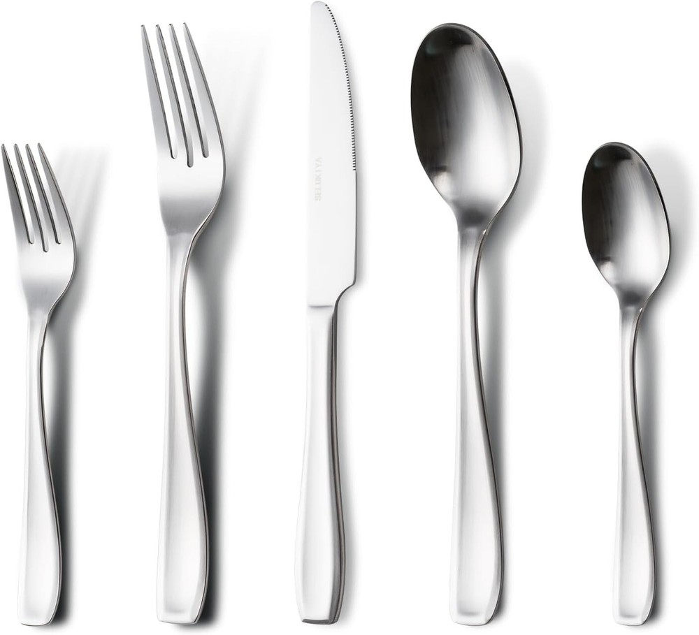 20-Piece Matte Silver Stainless Steel Flatware Set for 4