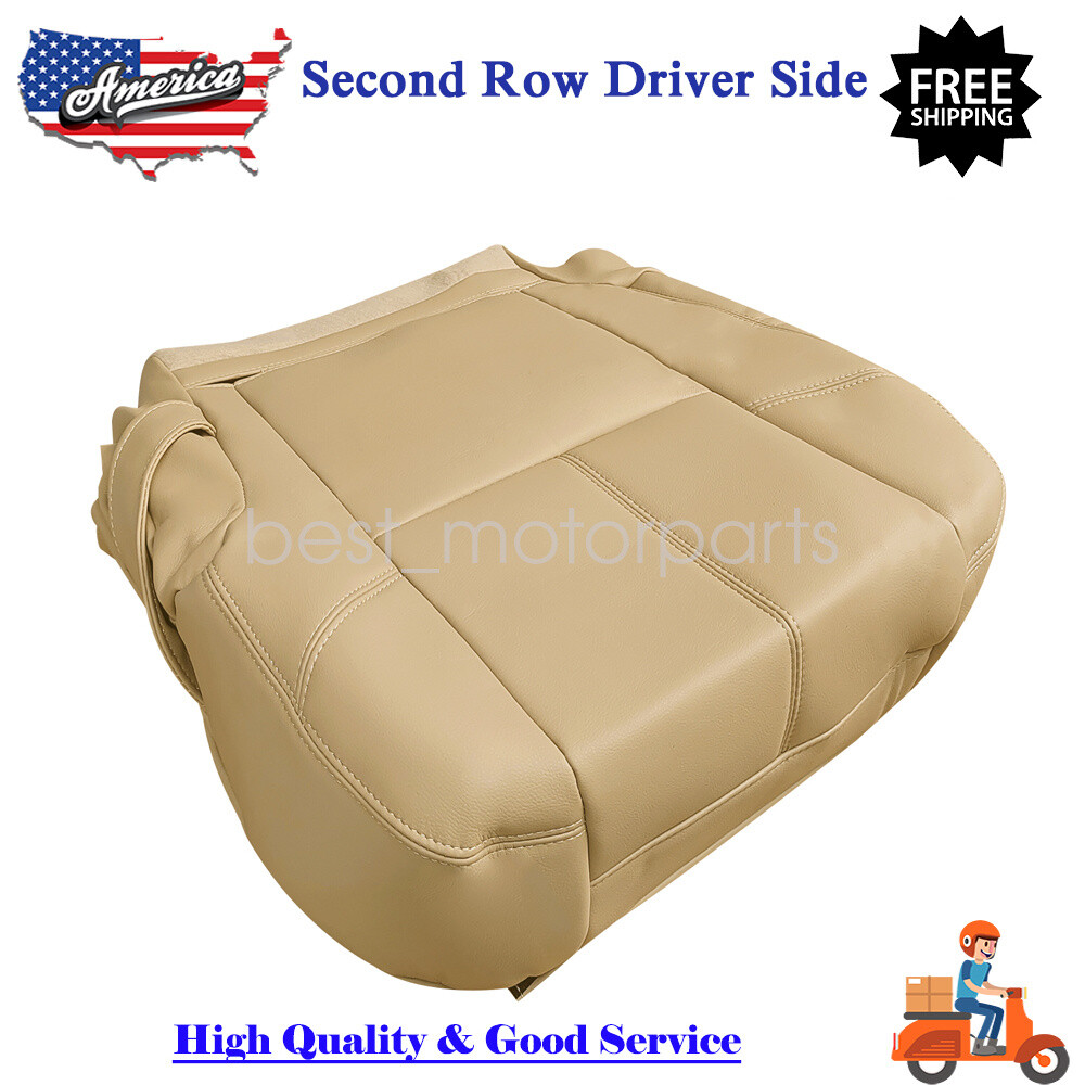 2nd Row Driver Bottom Leather Seat Cover Tan For 07-14 GMC Sierra Yukon Suburban