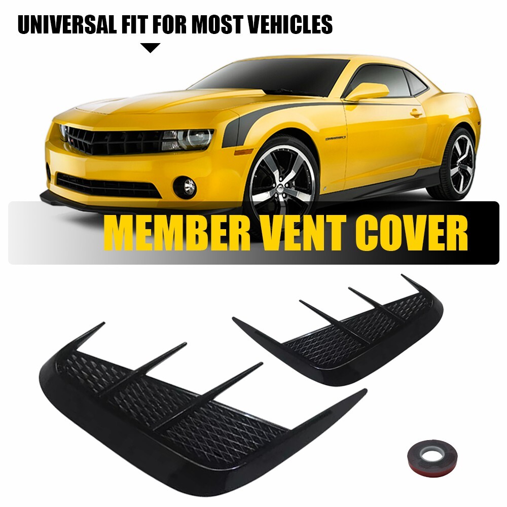 Soft Black Rear Bumper Sport Side Wing Member Vent Cover Trim Car Accessories S