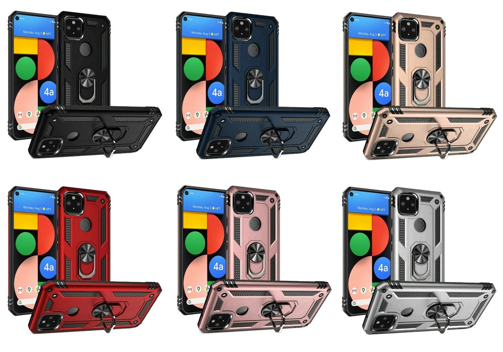 For Google Pixel 4a 5G UW Magnetic Ring Stand Case Phone Cover