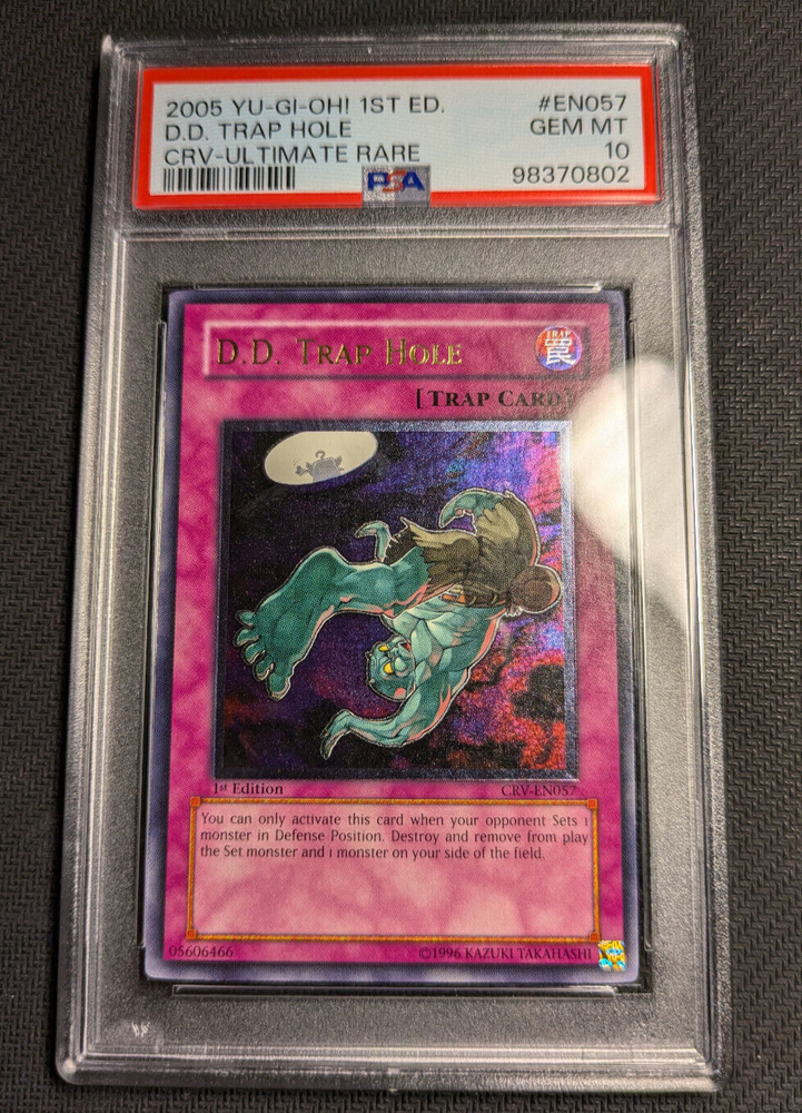 Yugioh D.D. Trap Hole CRV-EN057 1st Edition Ultimate Rare PSA 10 Gem Mint!