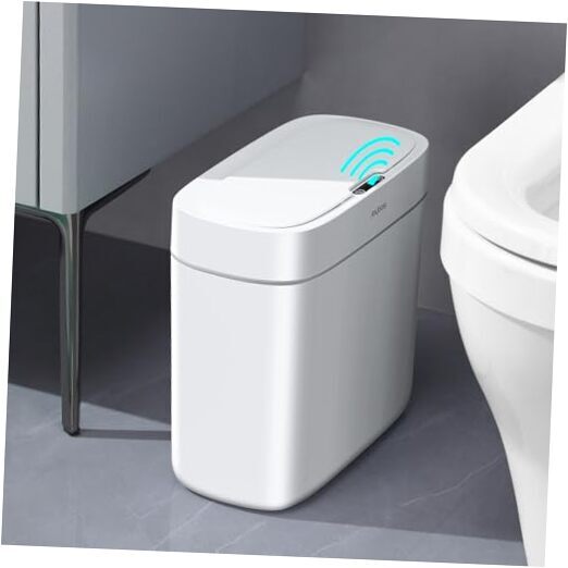 Bathroom Trash Can with Lid, 3.2 Gallon Automatic Touchless Garbage Can,Slim