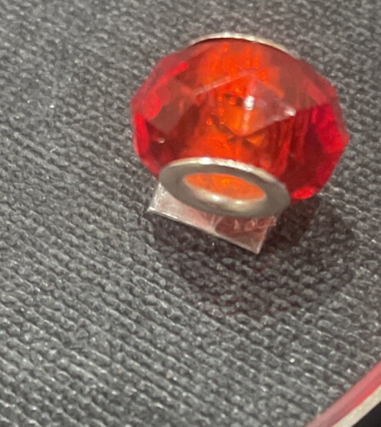 Valentine Red Pandora-Style Faceted Alloy Charm with Free Shipping