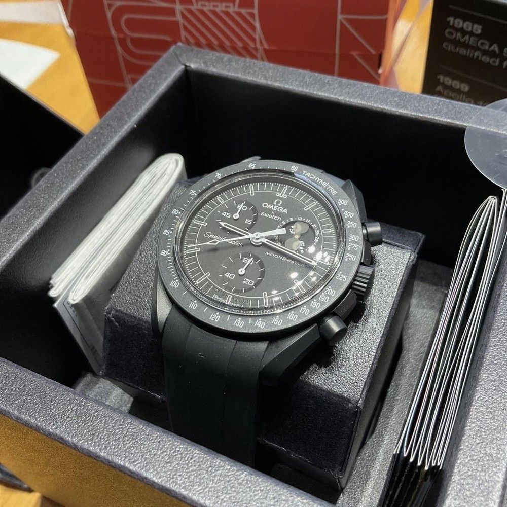 Snoopy Black Omega Watch with Custom Aftermarket Strap – Try Before You Buy