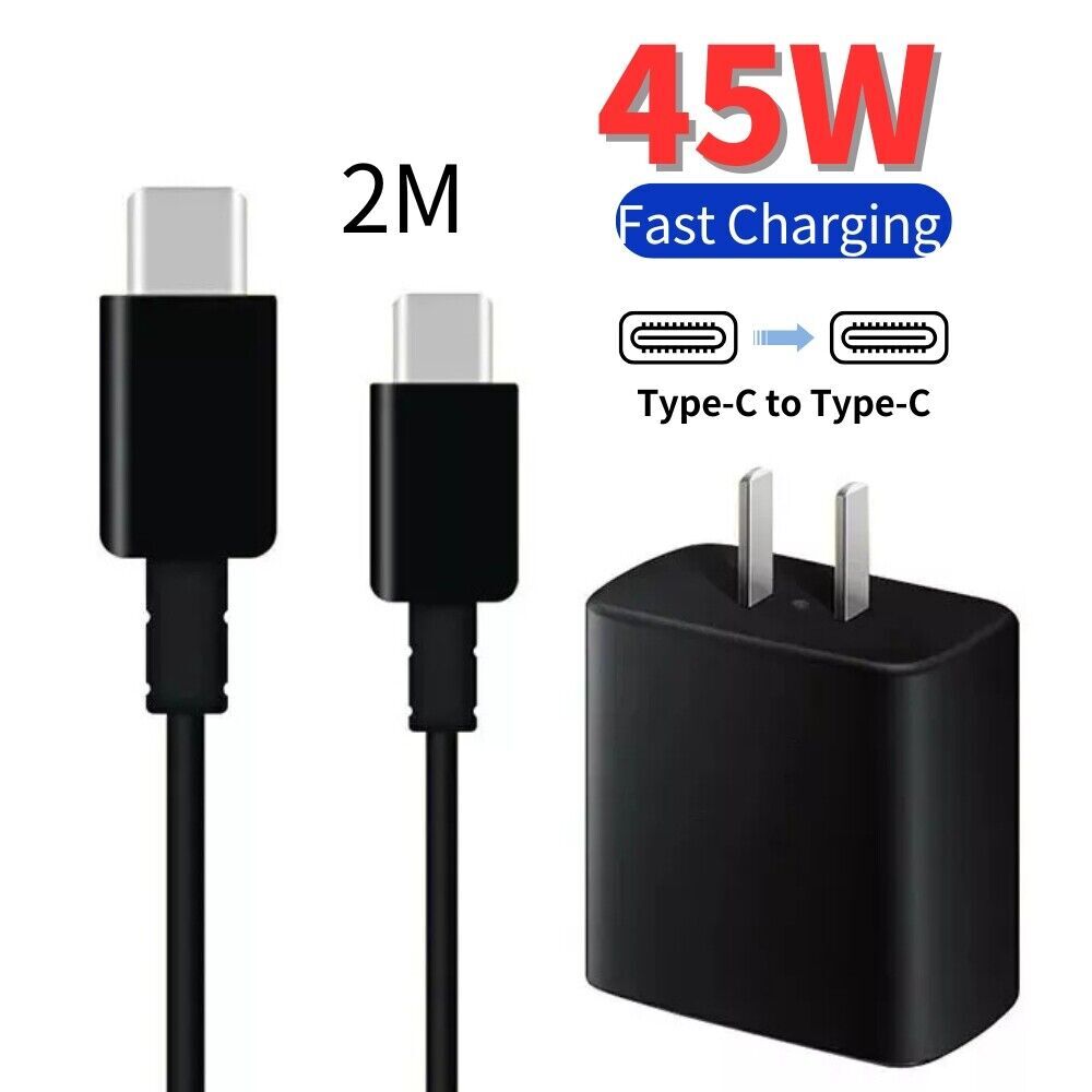 45W Fast Charging USB-C Cable & Wall Charger for Samsung Galaxy S22 S23