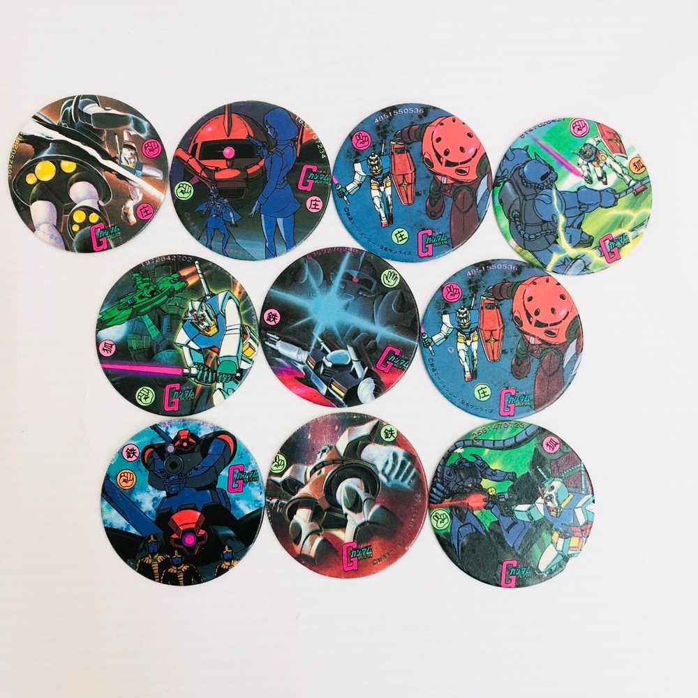 Retro Showa Gundam Menko 10-Piece Set from Japan