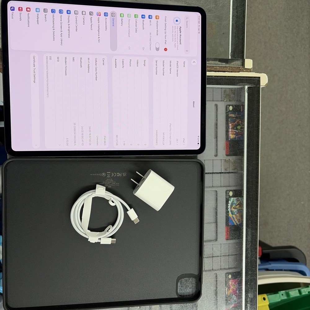 Apple 13-inch iPad Pro M4 chip Cellular 1TB OLED Black MVX73LL/A 2024 Model