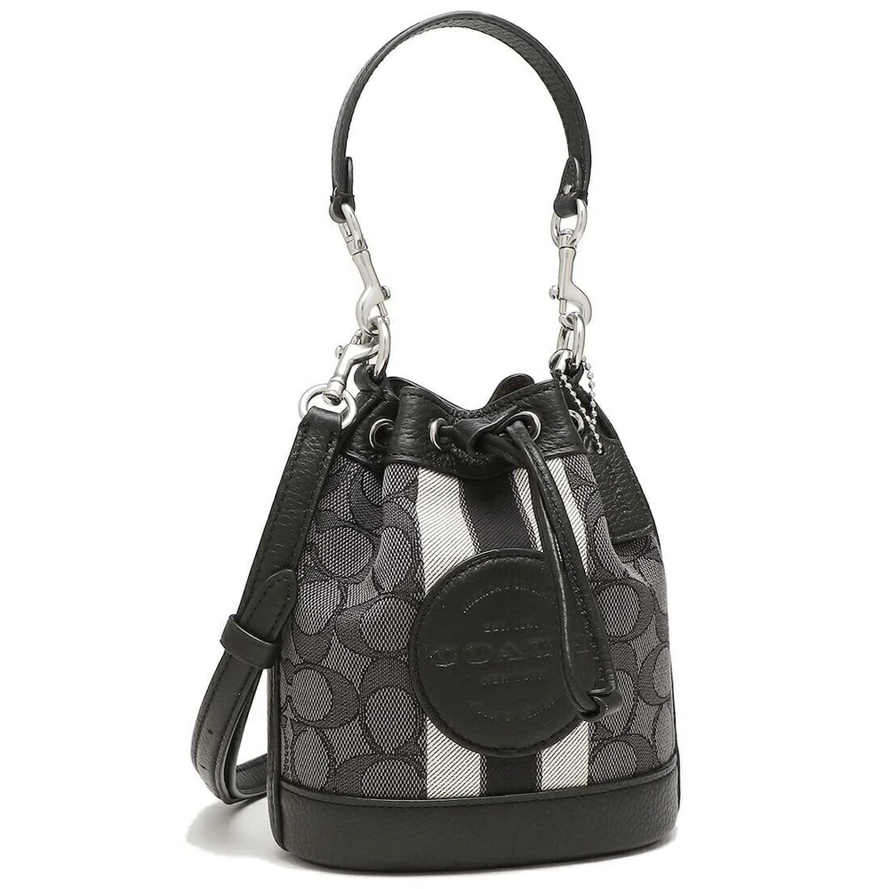 Coach C8322 SVRT6 Outlet Shoulder Bag Mini Dempsey Bucket Bag Black Multi Color