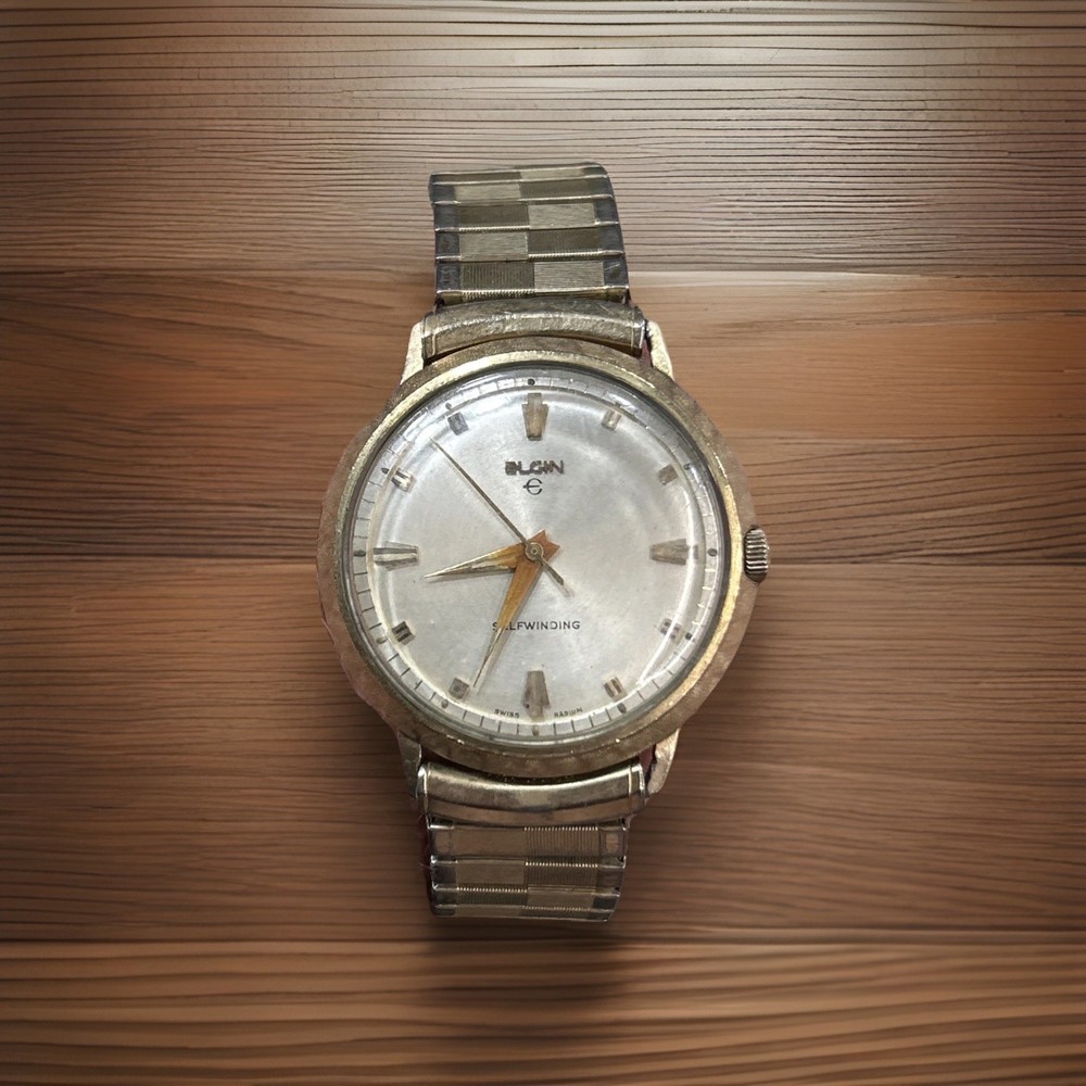 Elgin Men's Vintage 10K Rolled Gold Plate Bezel American Made Automatic Watch