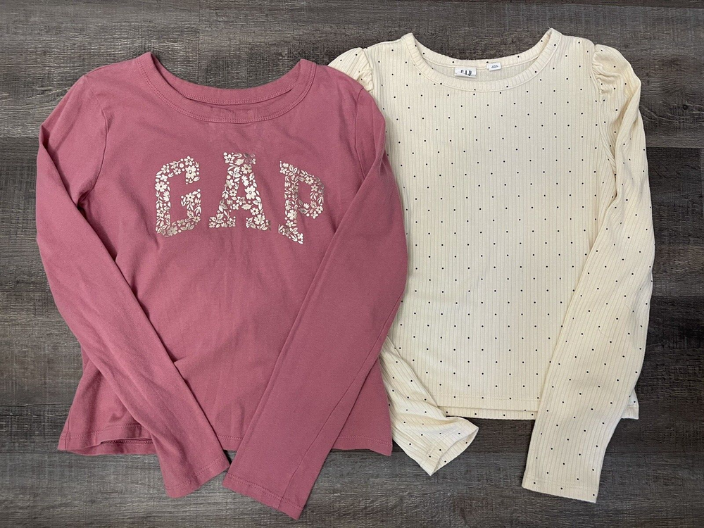 GAP Kids Lot Girls Youth Ivory White Black Pink Long Sleeve Shirts  Large 10