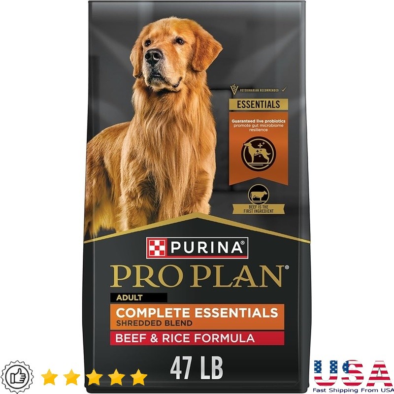High Protein Dry Dog Food Beef Rice Probiotics Digestive Immune Health 26lb New