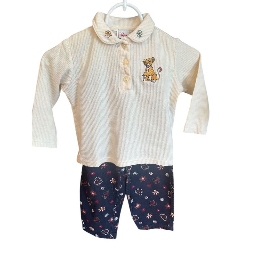Vintage 90s Disney Baby Lion King Outfit Set 2T - 3T Nala Simba's Pride RARE