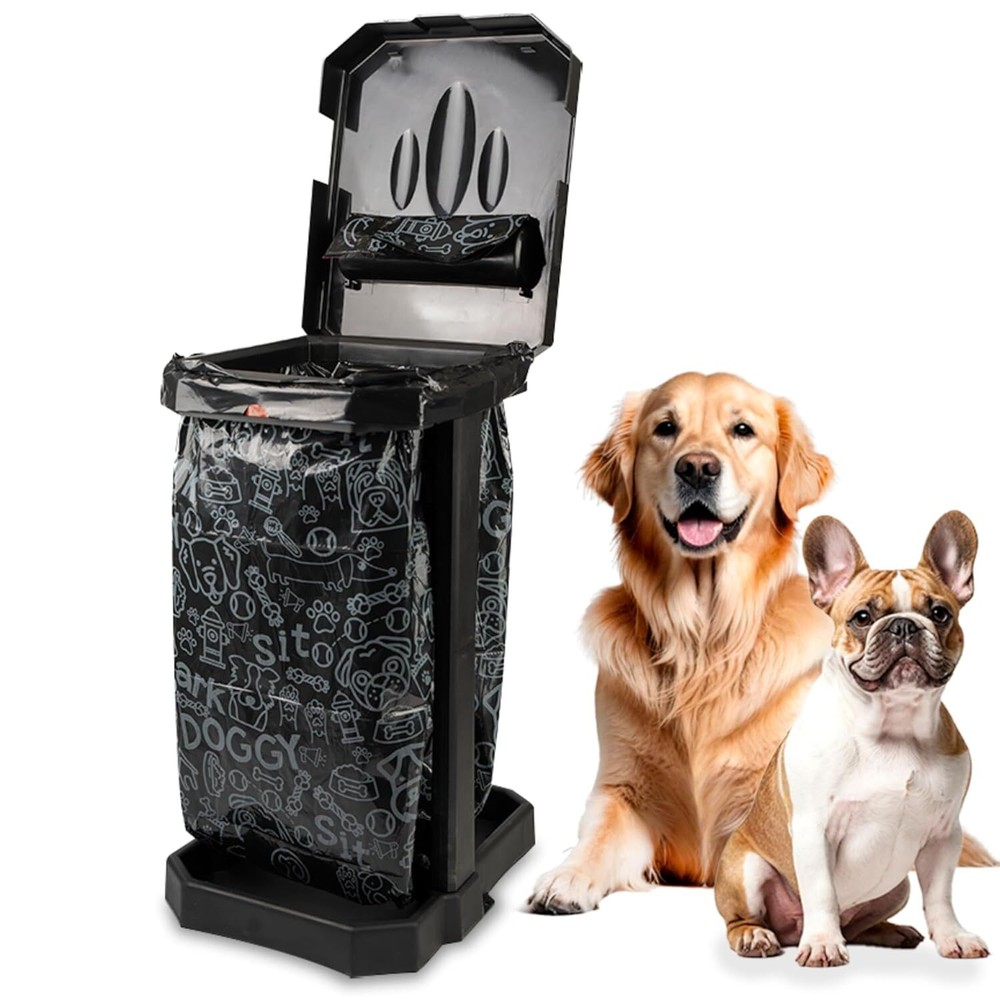Dog Poop Trash Can Outside Use - 13 Gallon Outdoor Dog Waste Container with...
