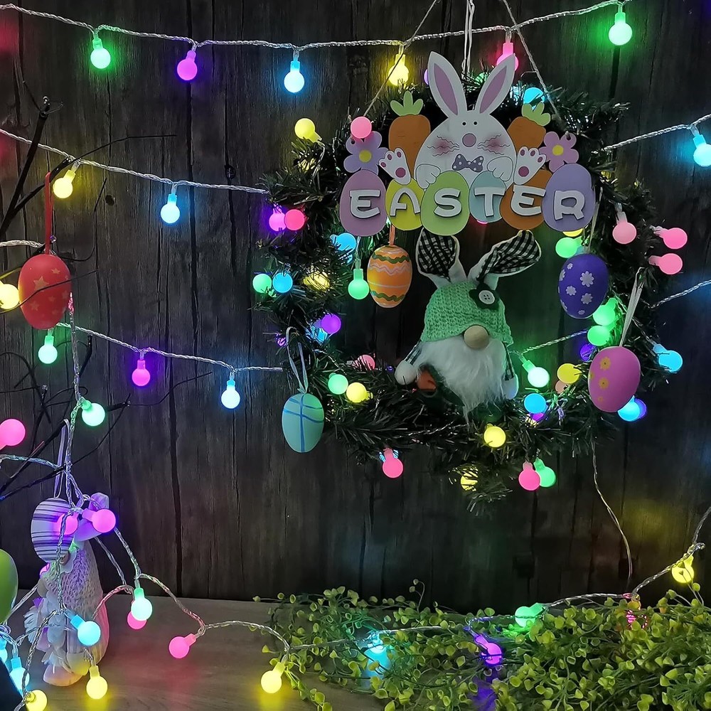 33Ft 100 LED Easter Pastel String Lights with Timer and 8 Modes