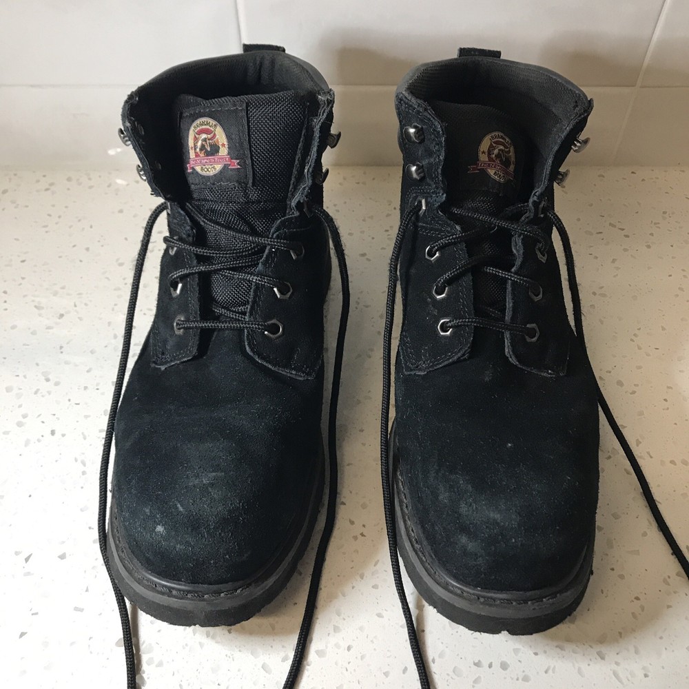 Brahma Bravo Men's Black Suede Suede Hiking Work Boots - Size 12 Steel Toe