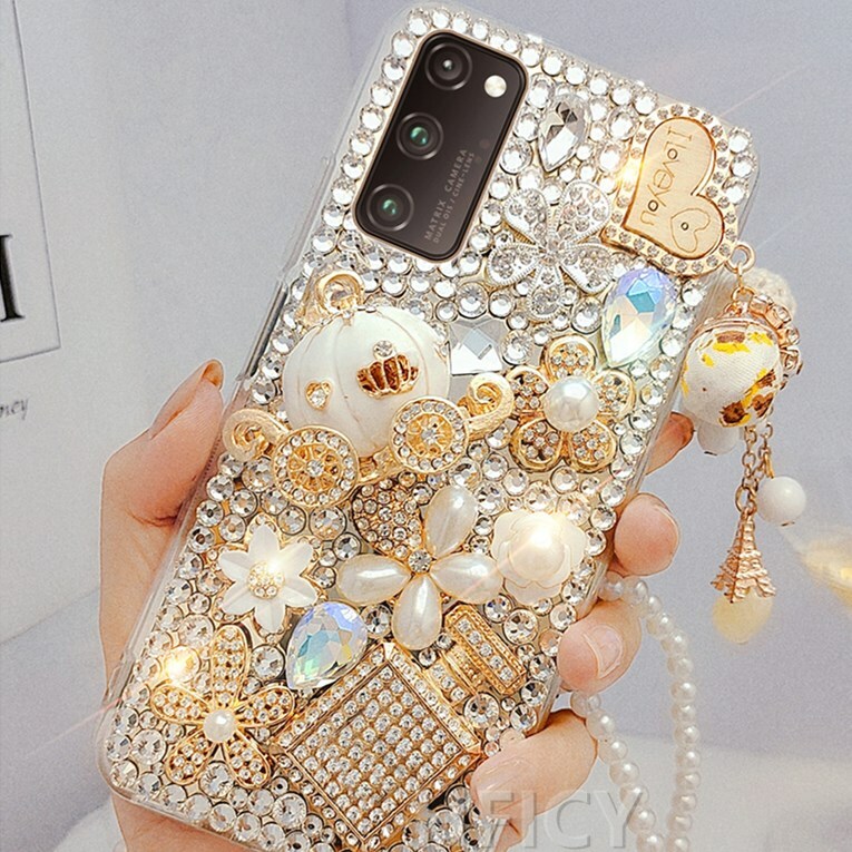 Girls Bling Glitter Diamond Women Rhinestones Crystal Case Cover for Cell Phones