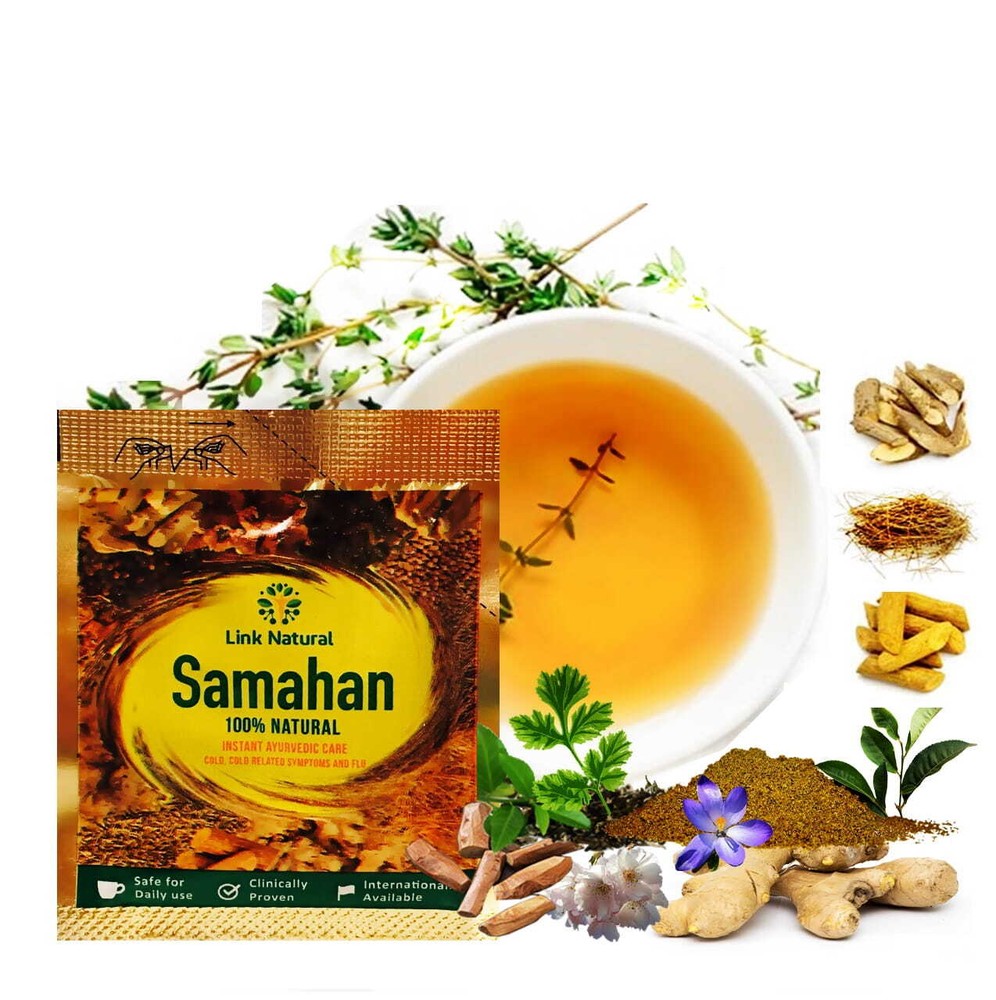 Ceylon Link SAMAHAN Ayurveda Herbal Tea Natural Drink for Cough & Cold Remedy