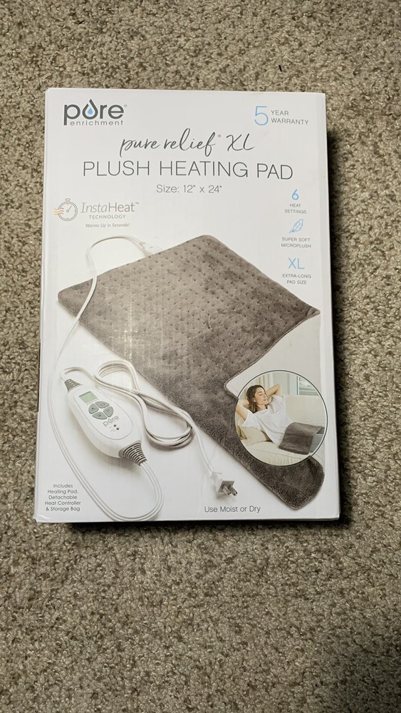 Pure Enrichment PureRelief 20x24 inch Electric Heating Pad, Size XXL - Charcoal Gray
