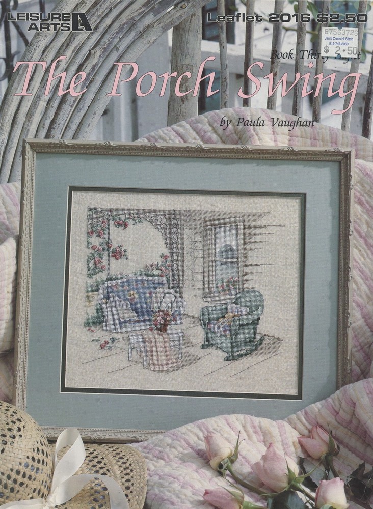 Porch Swing Cross Stitch Pattern by Paula Vaughan - Leisure Arts Leaflet