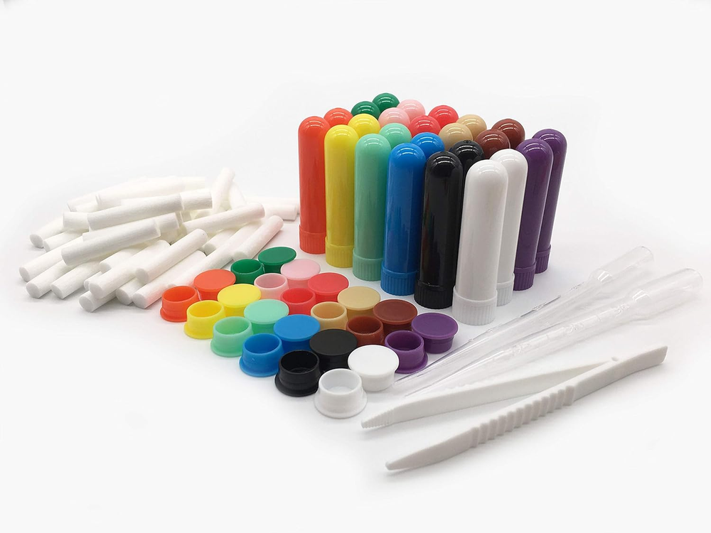 24PCS Aromatherapy Blank Nasal Inhaler Tubes with 24 Sticks + 1 Extra
