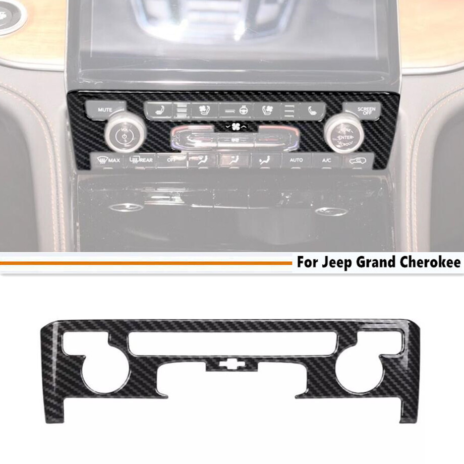 Car A/C Button Panel Cover Trim For Jeep Grand Cherokee 22-24 Accessories Carbon