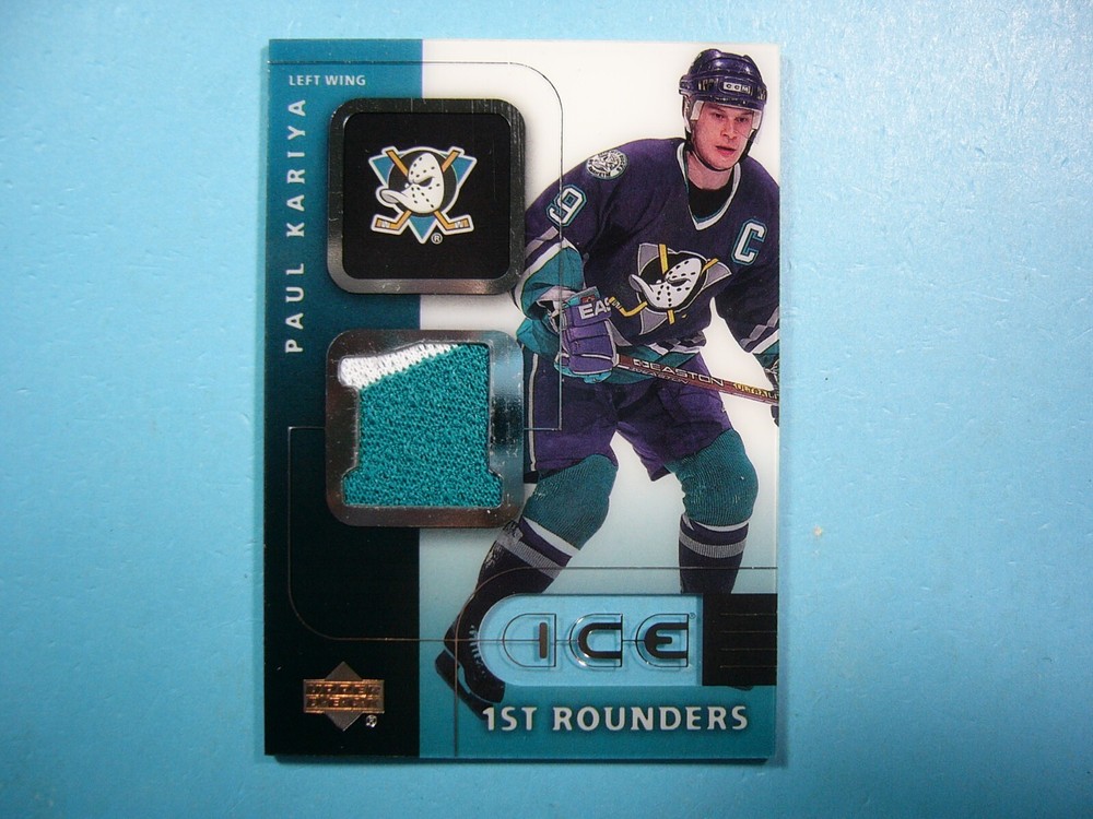 2001-02 Upper Deck Ice Game Jersey Paul Kariya NHL Hockey Card #F-PK NM