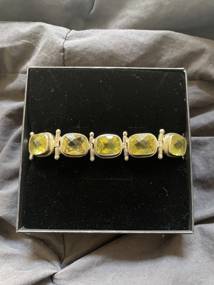 Elegant Sterling Silver Citrine Gemstone Bracelet for Timeless Style