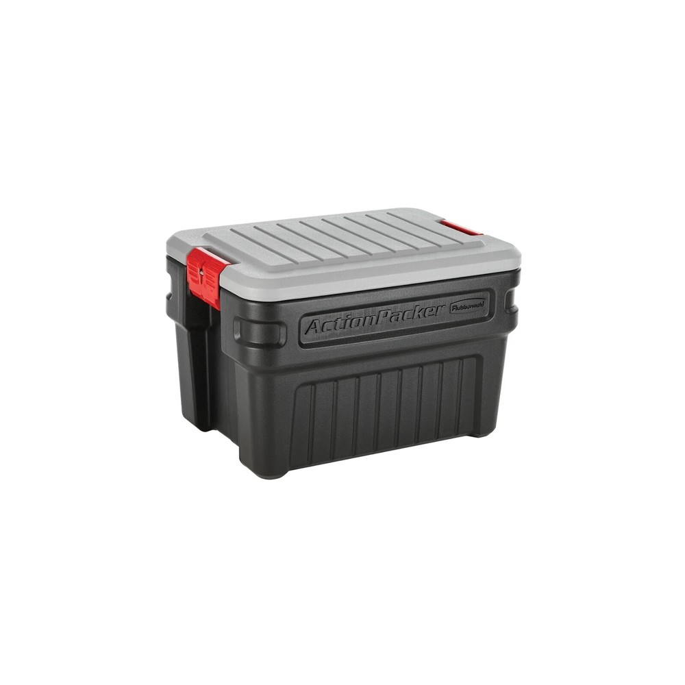 24 Gallon Heavy Duty Lockable ActionPacker Storage Bin with Lid - Black  