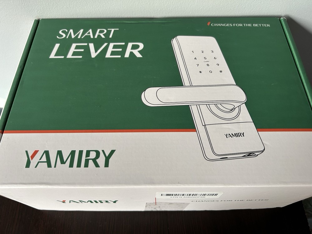 Yamiry H1B Smart Lever Lock with Fingerprint Keyless Entry in Black